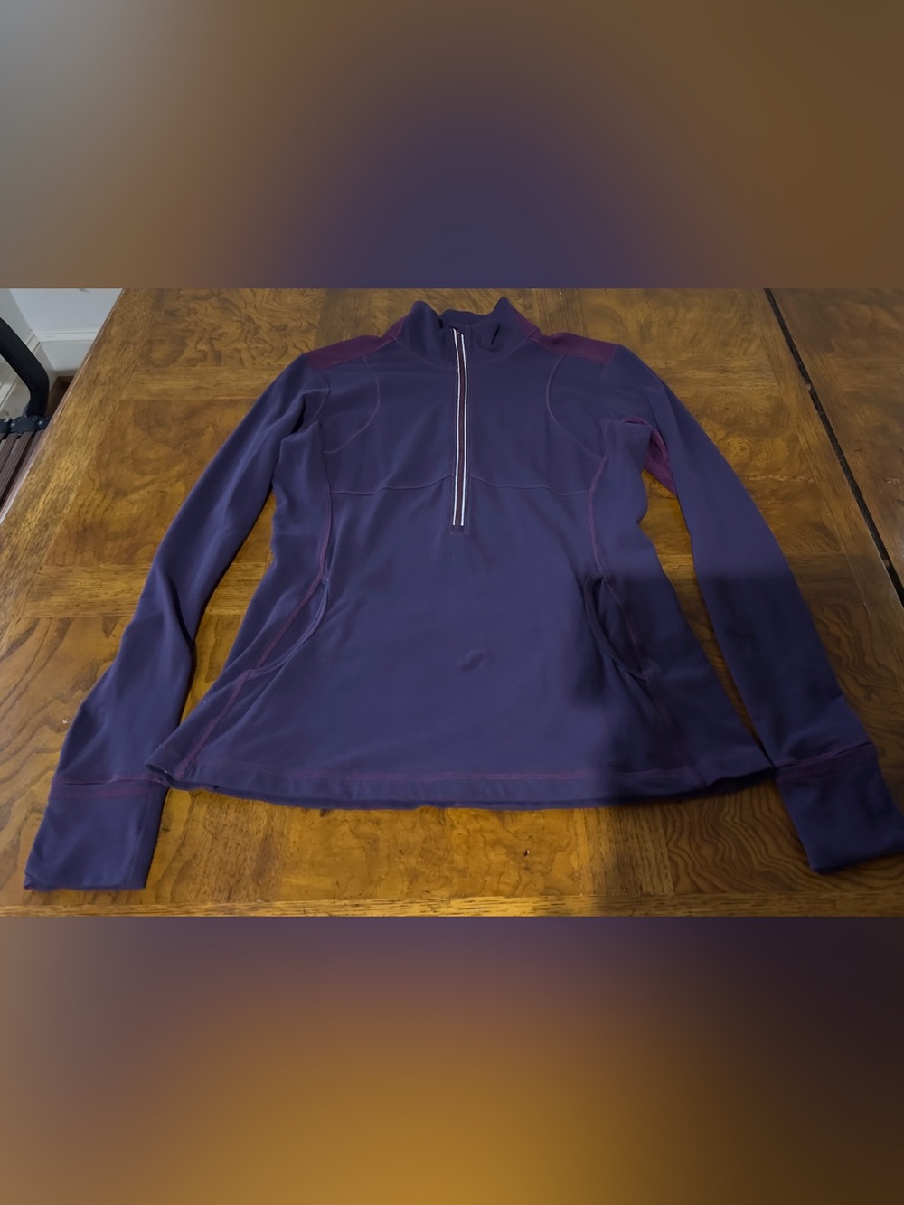 Vintage Lululemon Star Runner Pullover Hyper Stripe Plum Half Zip Quarter Run